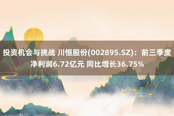 投资机会与挑战 川恒股份(002895.SZ)：前三季度净利润6.72亿元 同比增长36.75%