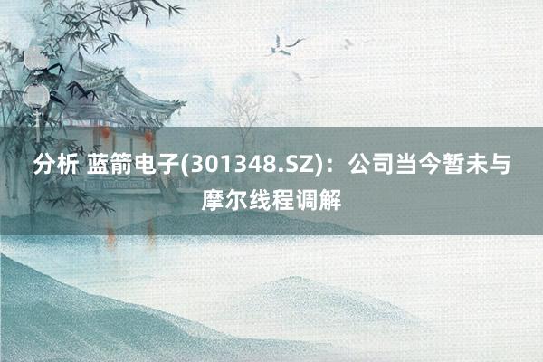 分析 蓝箭电子(301348.SZ)：公司当今暂未与摩尔线程调解