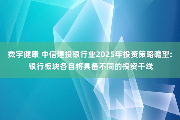 数字健康 中信建投银行业2025年投资策略瞻望: 银行板块各自将具备不同的投资干线