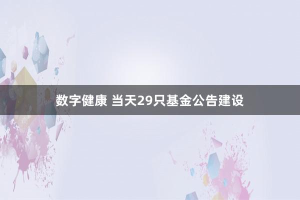 数字健康 当天29只基金公告建设