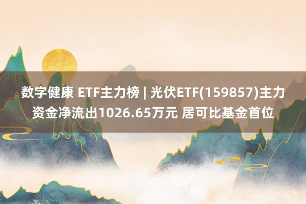 数字健康 ETF主力榜 | 光伏ETF(159857)主力资金净流出1026.65万元 居可比基金首位