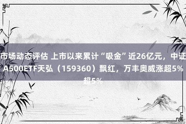 市场动态评估 上市以来累计“吸金”近26亿元，中证A500ETF天弘（159360）飘红，万丰奥威涨超5%