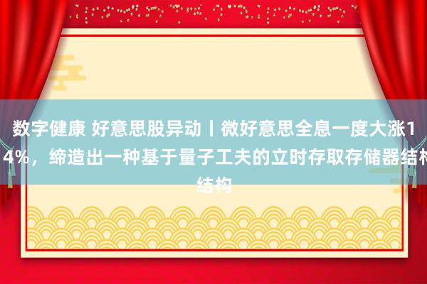 数字健康 好意思股异动丨微好意思全息一度大涨114%，缔造出一种基于量子工夫的立时存取存储器结构