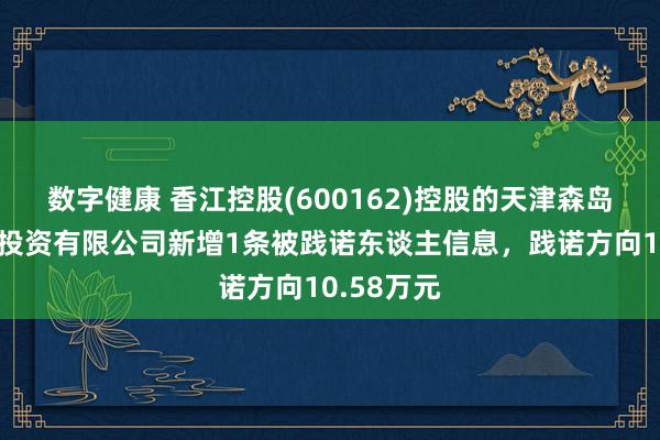 数字健康 香江控股(600162)控股的天津森岛宝地置业投资有限公司新增1条被践诺东谈主信息，践诺方向10.58万元