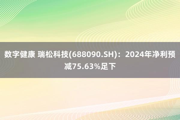 数字健康 瑞松科技(688090.SH)：2024年净利预减75.63%足下