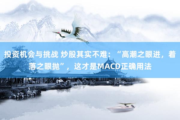 投资机会与挑战 炒股其实不难：“高潮之眼进，着落之眼抛”，这才是MACD正确用法