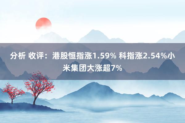 分析 收评：港股恒指涨1.59% 科指涨2.54%小米集团大涨超7%