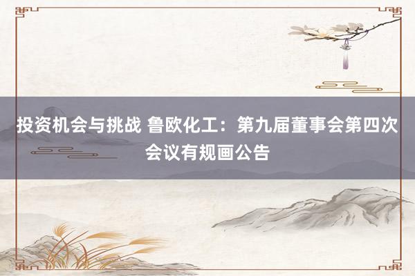 投资机会与挑战 鲁欧化工：第九届董事会第四次会议有规画公告