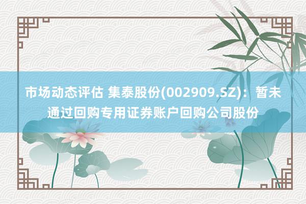 市场动态评估 集泰股份(002909.SZ)：暂未通过回购专用证券账户回购公司股份